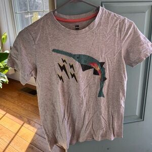 Tea Collection Heather Gray Tee with Coral Accents